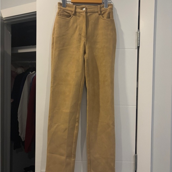 Wilfred Aritzia Melina Tan Faux Suede Pants - Picture 2 of 6
